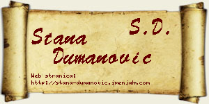 Stana Dumanović vizit kartica